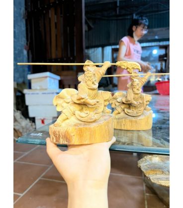 Tượng Quan Công Gỗ Ngọc Am Lên Tuyết Cao 15cm
