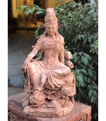 Tượng Quán Âm Tự Tại Gỗ Hương