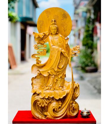 Tượng Nam Hải Quan Âm - Gỗ Cẩm Vàng