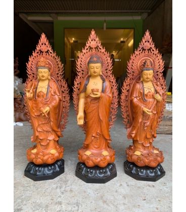 Tượng Phật Tây Phương Tam Thánh Sơn Giả Cổ Cao 60