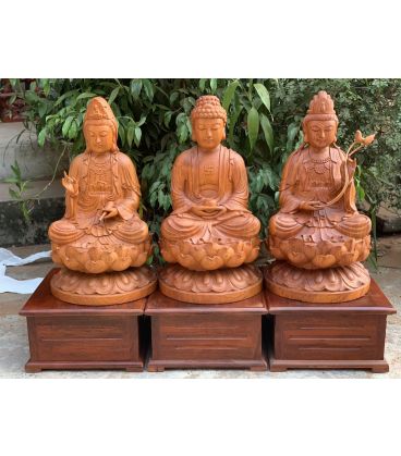 Tượng Tam Thánh Tọa Đài Sen Cao 60