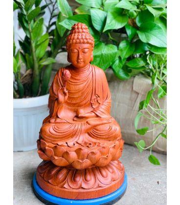 Tượng Gỗ Niêm Hoa Vi Tiếu Cao 30