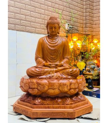 Phật Bổn Sư Thích Ca Mâu Ni Ngồi Tạo Đài Sen Cao 1 Mét