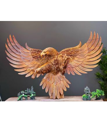 Đại Bàng Treo Tường Thủ Công Từ Gỗ Hương Ngang 122cm