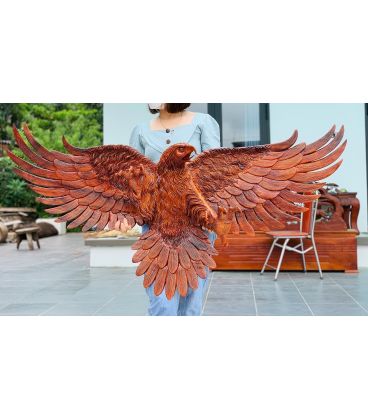 Tượng Đại Bàng Tung Cánh Treo Tường - Gỗ Hương Ta