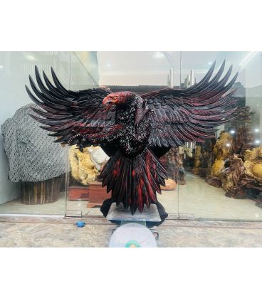 Tượng Đại Bàng Treo Tường Gỗ Trắc - Ngang 140cm