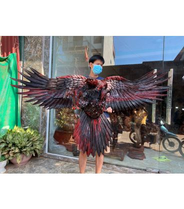Tượng Đại Bàng Săn Mồi Treo Tường Tuyệt Đẹp - Gỗ Trắc Ta Đỏ Đen