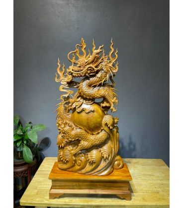 Tượng Con Rồng- Gỗ Ngọc Am Cao 91cm