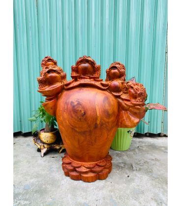 Thiềm Thừ Trấn Chum - Ngũ Cóc Tài Lộc Gỗ Hương