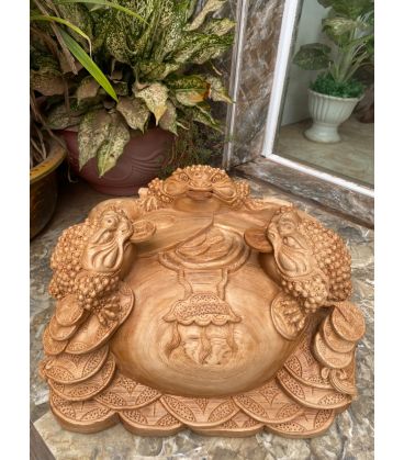 Tam Cóc Canh Chum Tiền Tài Lộc Gỗ Ngọc Am Liền