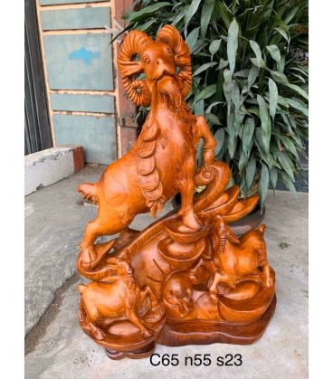 Tượng Tam Dương Khai Thái Gỗ Hương Cao 65