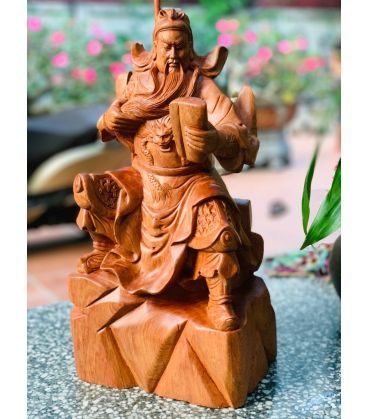 Tượng Quan Công Vuốt Râu Đọc Sách Cao 40cm