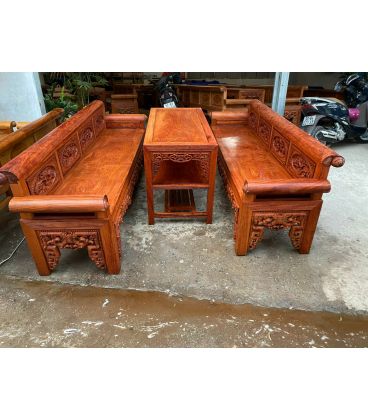 Bộ Trường Kỷ Tứ Quý Chân 13 Chỉ Gỗ Hương Đá