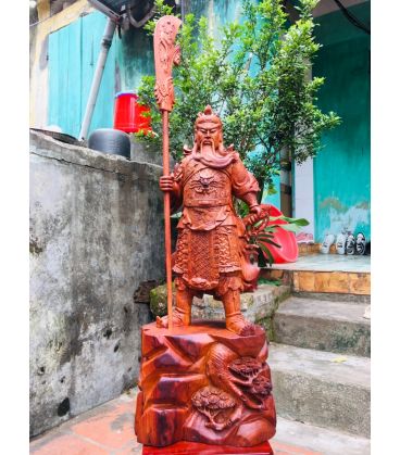 Quan Công Trấn Thạch Xua Tà Đứng Chống Đao