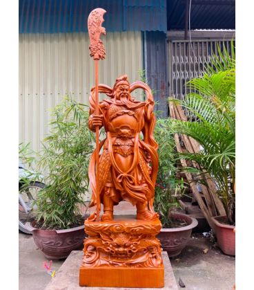 Quan Công - Quan Vân Trường Đứng Chống Đao Vuốt Râu Cao 110