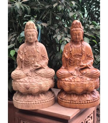 Quan Âm Ngồi Đài Sen Cao 30cm