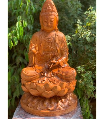 Tượng Quan Âm Tọa Đài Sen Cao 50cm