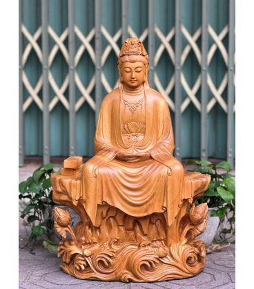 Quan Thế Âm Bồ Tát Tự Tại Cao 60 Gỗ Gõ