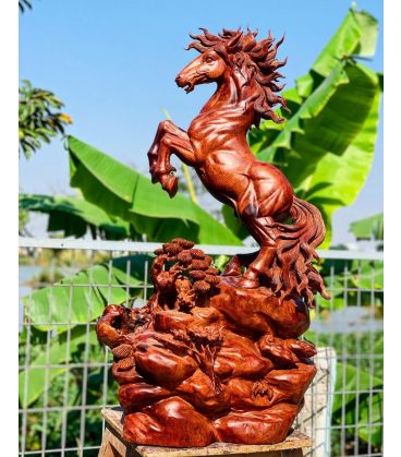 Tượng Nhất Mã Phi Thiên - Gỗ Hương Ta Tuyệt Đẹp Cao 71Cm