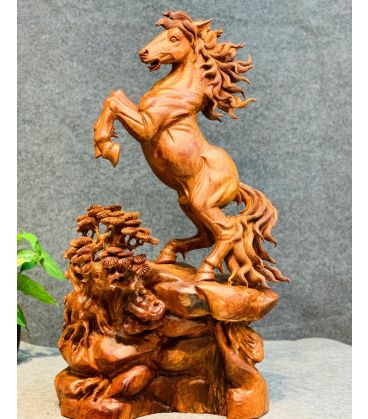 Tượng Ngựa Gỗ Nhất Mã Phi Thiên - Gỗ Hương Ta