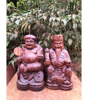 Tượng Thần Tài - Thổ Địa Gỗ Trắc Dây