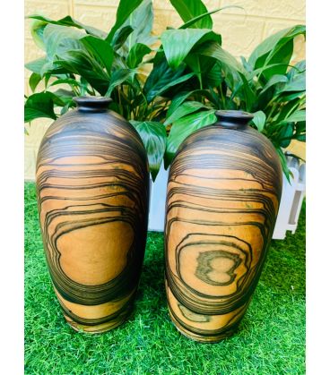 Cặp Bình Phú Quý Mun Hoa Cao 26cm