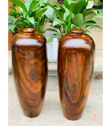 Cặp Bình Chum Hút Tài Lộc Gỗ Cẩm Kê Trang Trí