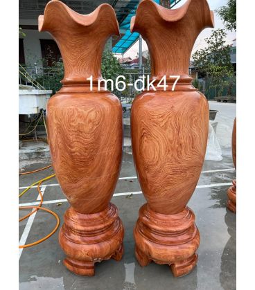 Cặp Lục Bình Nguyên Khối Gỗ Hương Đá Cao 1 Mét 6