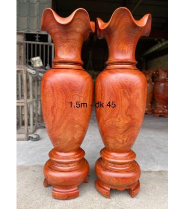 Cặp Lục Bình Gỗ Hương Đỏ Nam Phi Cao 150 Cm