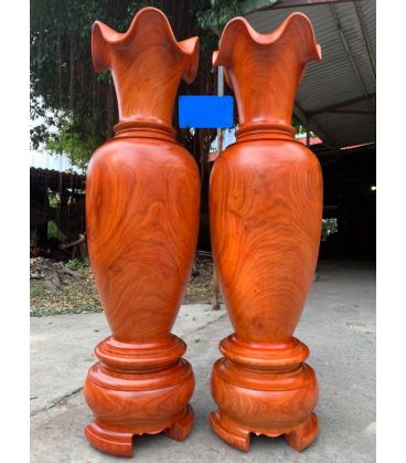 Cặp Lục Bình Gỗ Hương Đỏ Nam Phi Cao 160 Cm