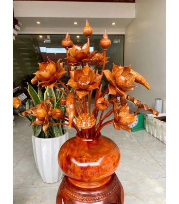 Chum Hoa Sen 25 Cành Gỗ Hương