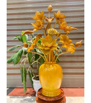 Chum Hoa Sen 17 Bông - Gỗ Xà Cừ