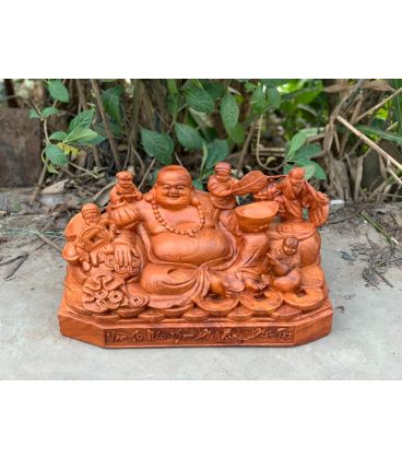 Di Lặc Ngũ Phúc Vạn Sự Như Ý Gỗ Hương