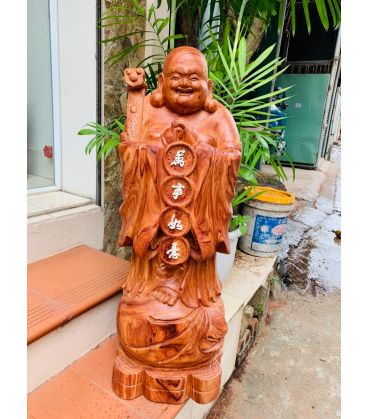 Di Lặc Chúc Phúc Vạn Sự Như Ý Gỗ Hương Cao 70