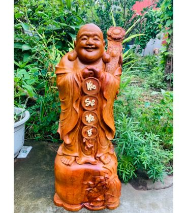 Tượng Gỗ Di Lặc Chúc Phúc Vạn Sự Như Ý Cao 70