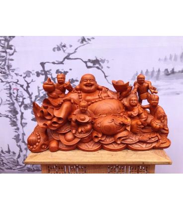 Di Lặc Ngũ Phúc Ngồi Tựa Bao Tiền