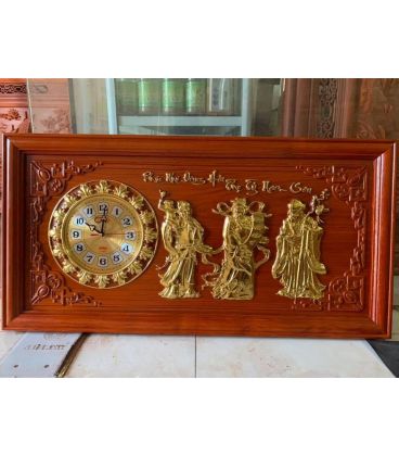 Tranh Gỗ Đồng Hồ Tam Đa - Phúc Lộc Thọ