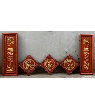 Bộ Tranh Trang Trí Phòng Khách Phúc Lộc Thọ