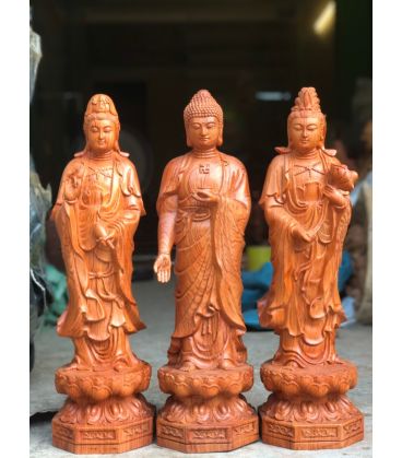 Tây Phương Tam Thánh Đứng Đài Sen Cao 40