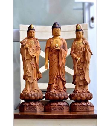 Tây Phương Tam Thánh Đứng - Cao 40 - Sơn Giả Cổ