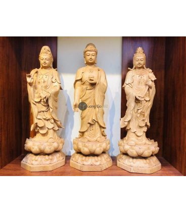 Tượng Tây Phương Tam Thánh Gỗ Pơ Mu