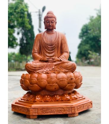 Tượng Bổn Sư Thích Ca Mâu Ni Gỗ Hương Đá Cao 80cm