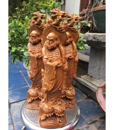 Tượng Đạt Ma Sư Tổ Cao 40cm Gỗ Bách Xanh