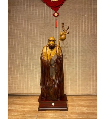 Tượng Đạt Ma Tâm Rỗng Lũa Gỗ Dổi