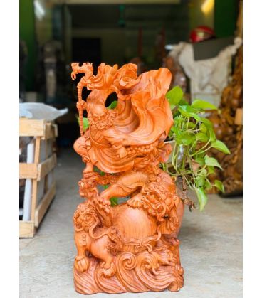 Đạt Ma Song Lân Gỗ Hương