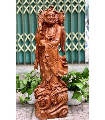 Tượng Đạt Ma Sư Tổ Quá Hải - Gỗ Hương Đá Cao 80cm