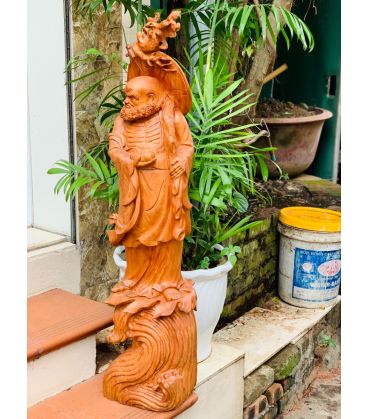 Tượng Gỗ Sư Tổ - Đạt Ma Quá Hải Cao 1m