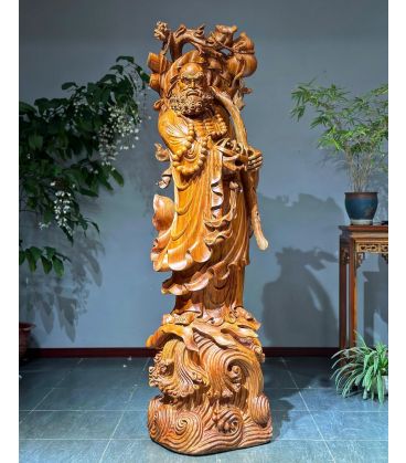 Tượng Đạt Ma Sư Tổ Nguyên Khối - Gỗ Hương Đá Cao 1m6
