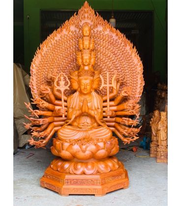 Tượng Thiên Thủ Thiên Nhãn Nghìn Tay Nghìn Mắt Cao 137cm Gỗ Hương