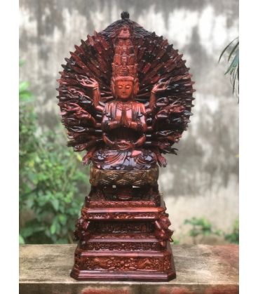 Phật Thiên Thủ Thiên Nhãn Gỗ Trắc - Tượng Thờ Tại Gia Cao Cấp